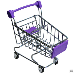 Miniature Metal Fingerboard Shopping Cart - Purple