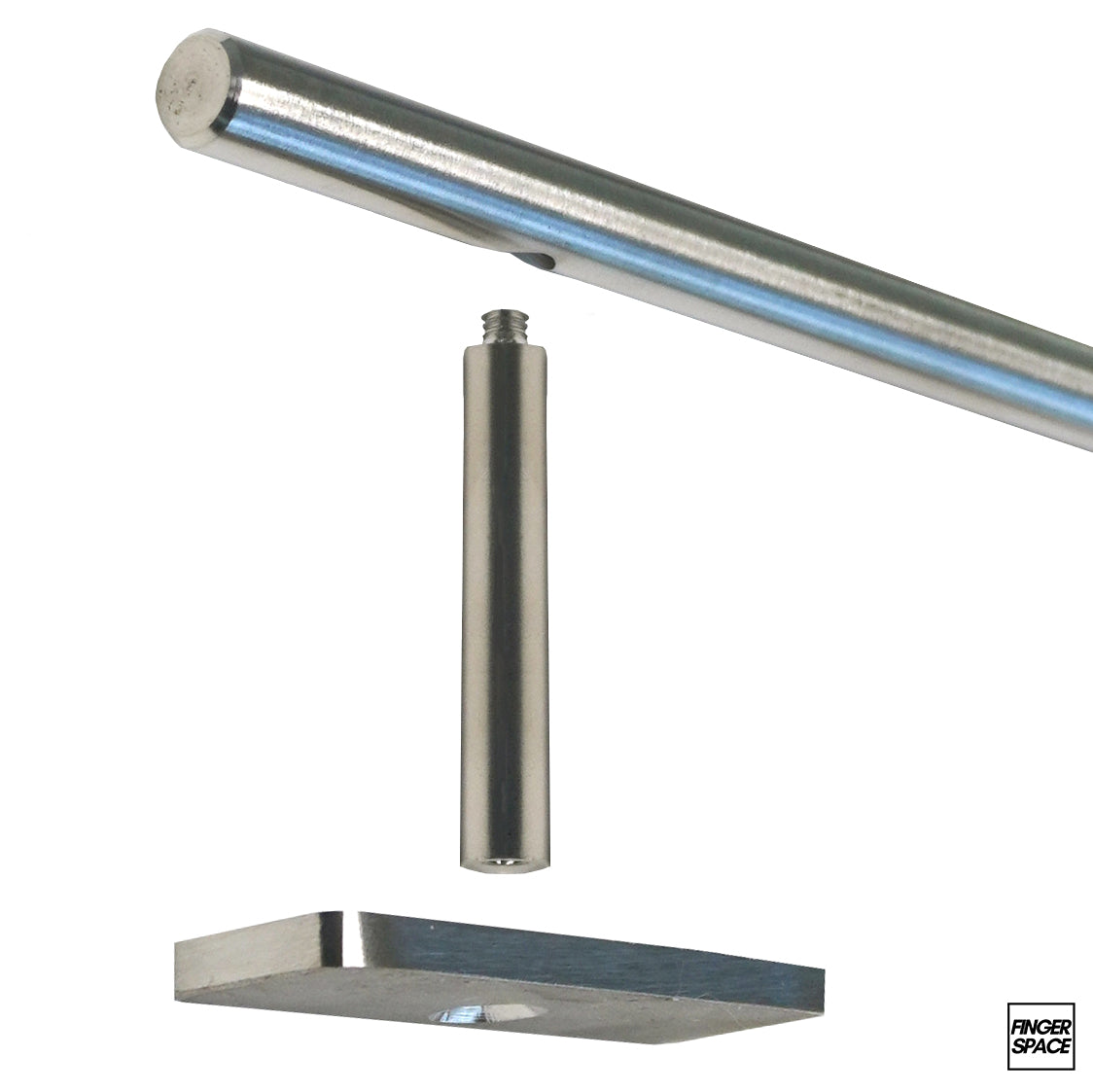 Silver Fingerboard Round Rail 11 Inches Long Round Rail DIY Kit Finger Space