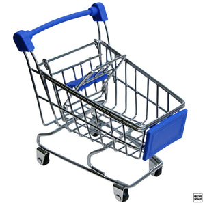 Miniature Metal Fingerboard Shopping Cart - Dark Blue