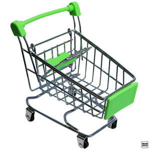 Miniature Metal Fingerboard Shopping Cart - Green