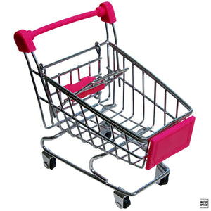 Miniature Metal Fingerboard Shopping Cart - Pink