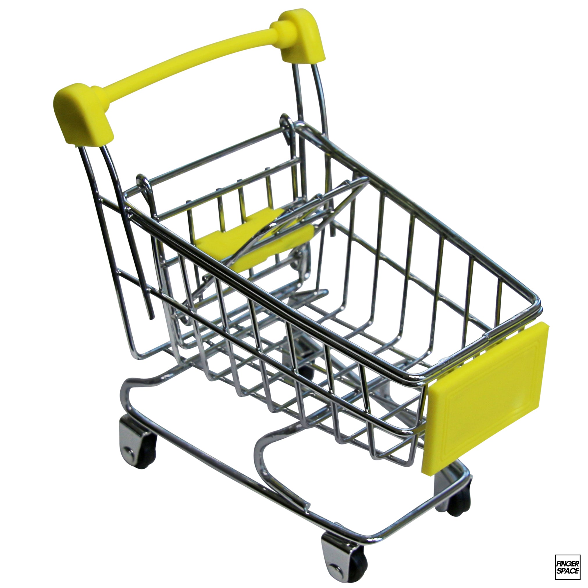 Miniature Metal Fingerboard Shopping Cart - Yellow