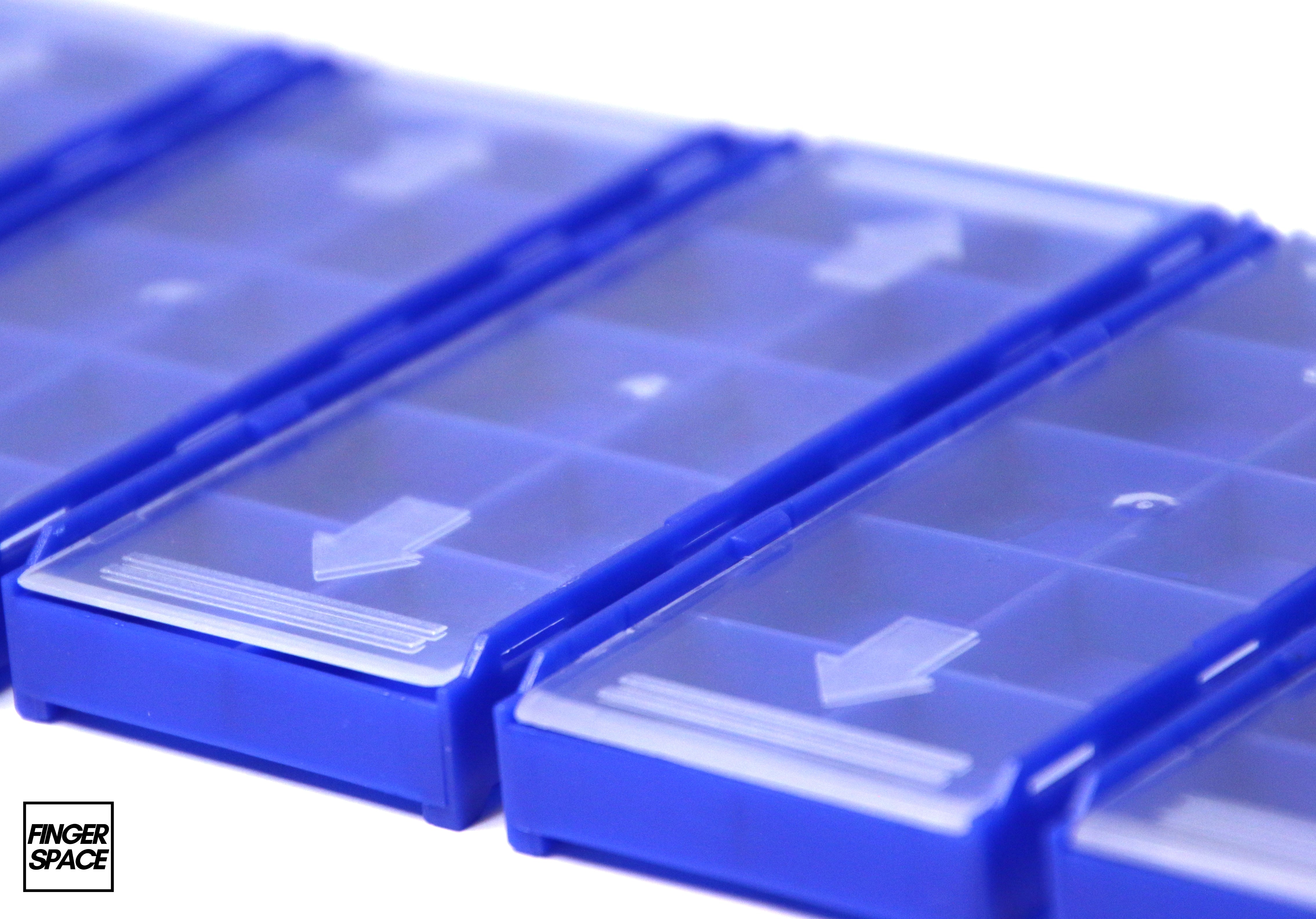5-Pack of Blue "Space Cases" - Modular Stacking Storage Boxes