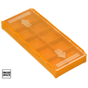5-Pack of Tangerine Orange "Space Cases" - Modular Stacking Storage Boxes