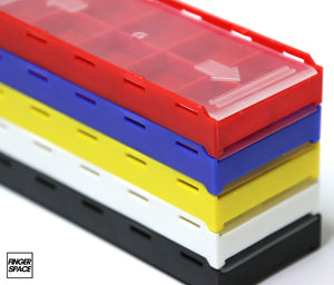 5-Pack of Mixed Color "Space Cases" - Modular Stacking Storage Boxes