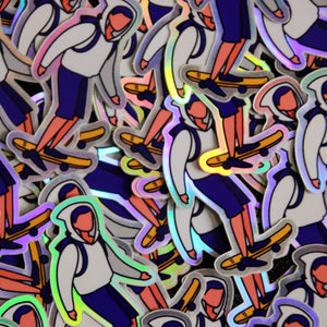 Skater Boy Holographic Stickers - 2" Die Cut Stickers