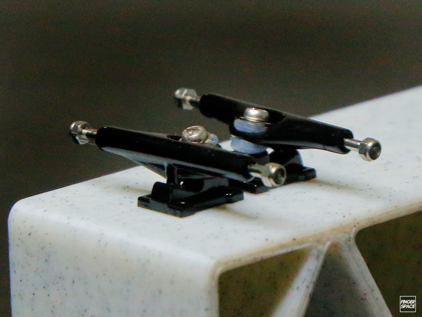 34mm Olympus Pro Fingerboard Trucks - "Hades" Black Colorway with Inverted Kingpins