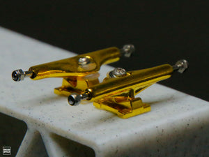 34mm Olympus Pro Fingerboard Trucks - "Golden Athena" Colorway with Inverted Kingpins
