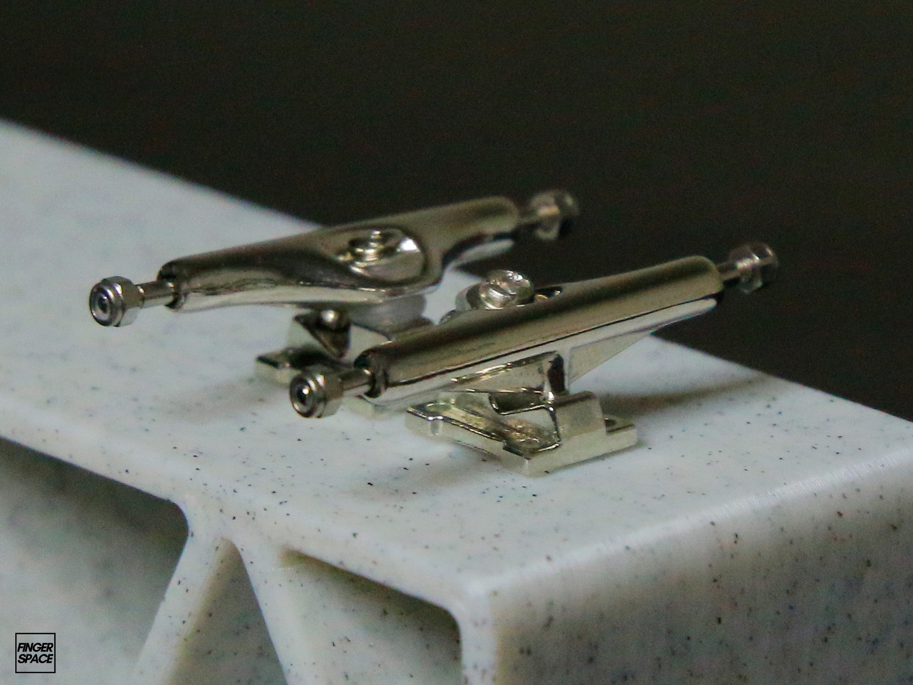 32mm Olympus Pro Fingerboard Trucks - "Silver Eres" Colorway with Inverted Kingpins