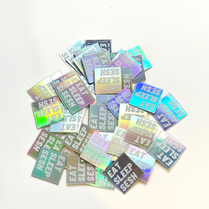EAT SLEEP SESH Stickers - "1" Die Cut Holographic Stickers
