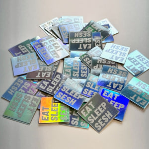 EAT SLEEP SESH Stickers - "1" Die Cut Holographic Stickers