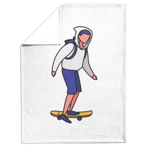 Skater Boy Premium Fleece Blanket by Finger Space