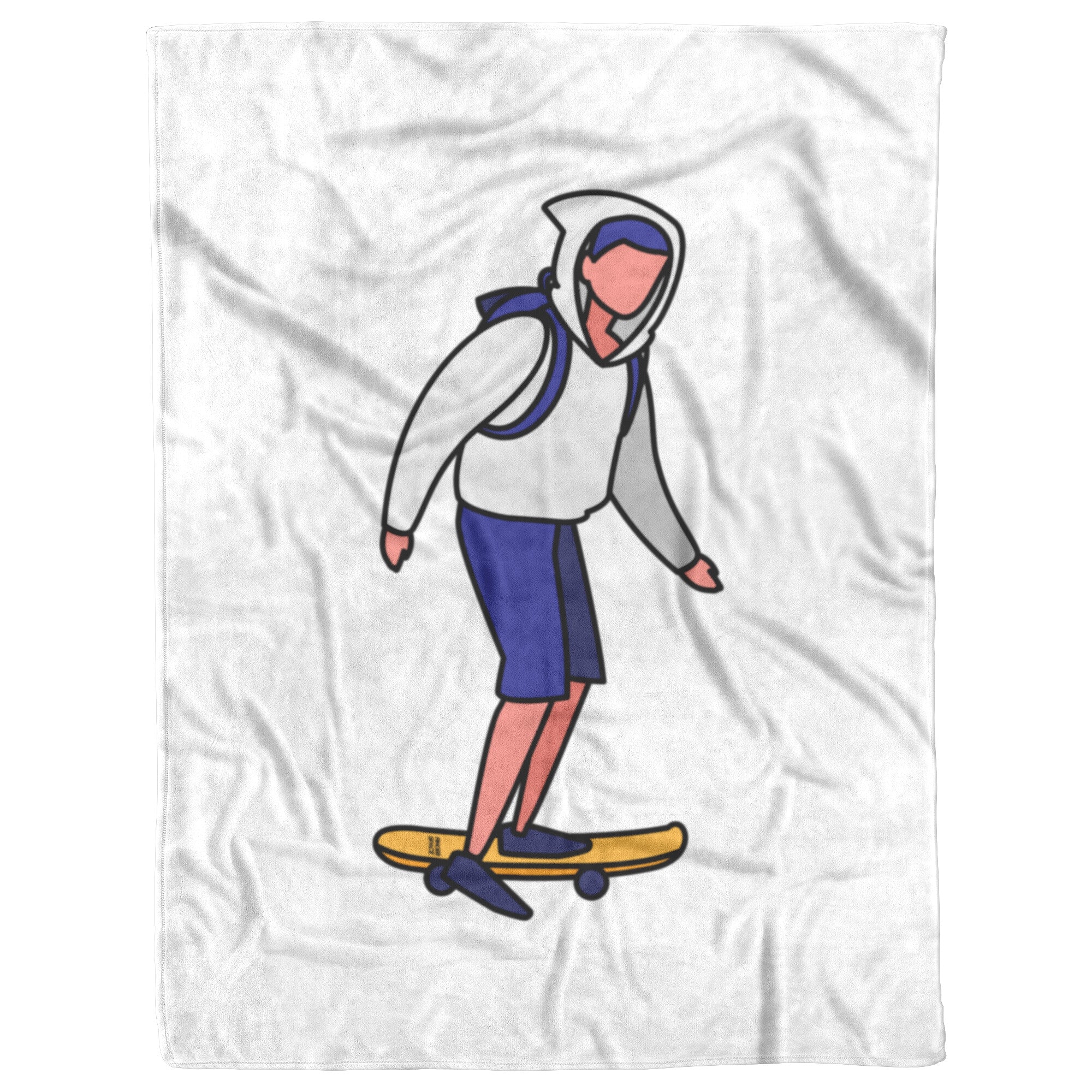 Skater Boy Premium Fleece Blanket by Finger Space