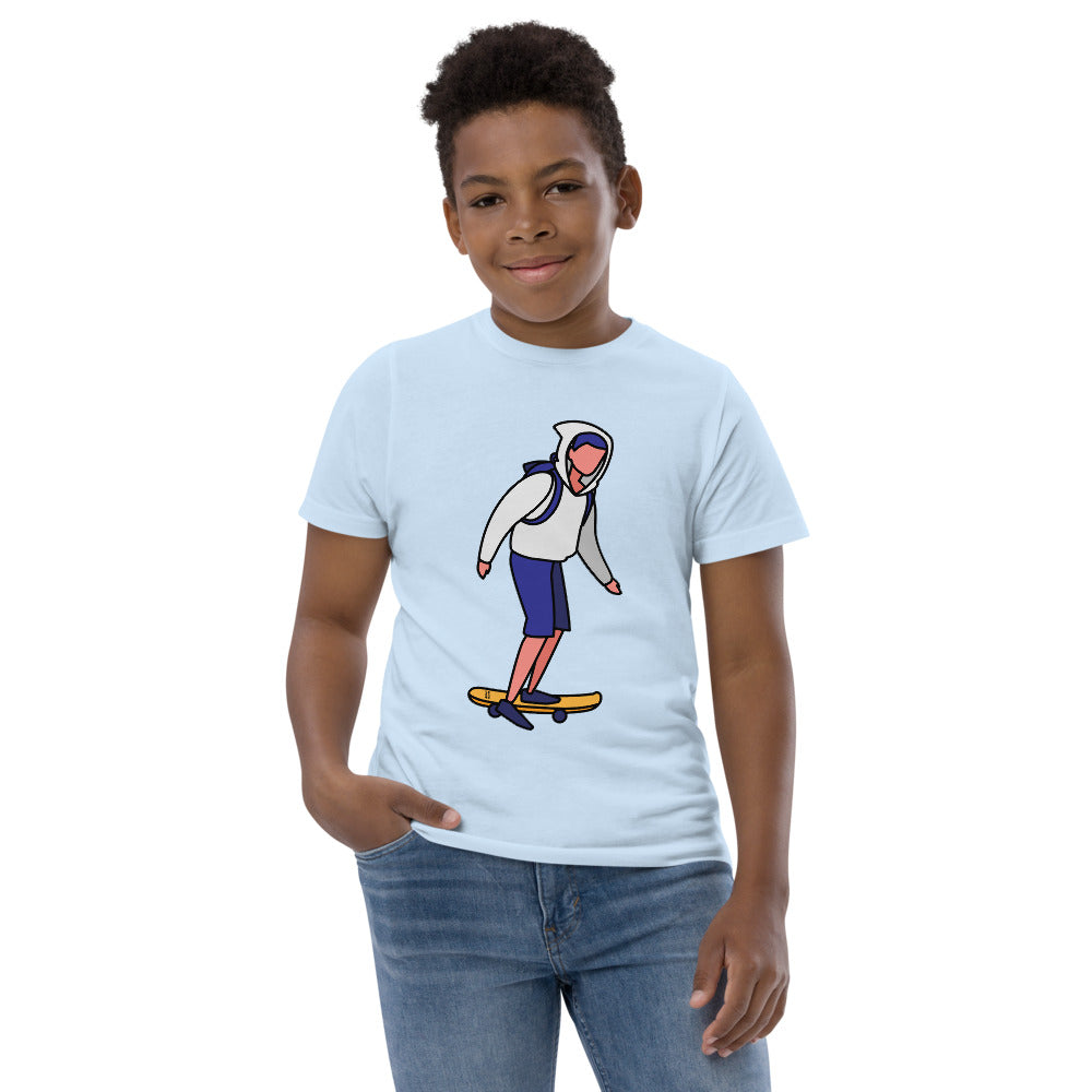 Skater Boy Youth Jersey T-Shirt by Finger Space