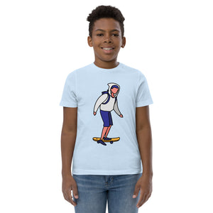 Skater Boy Youth Jersey T-Shirt by Finger Space
